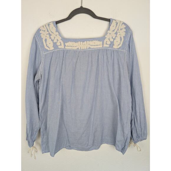 Roberta Roller Rabbit Maru Top Floral Embroidery Balloon Boho Nautical Size M - Picture 5 of 11